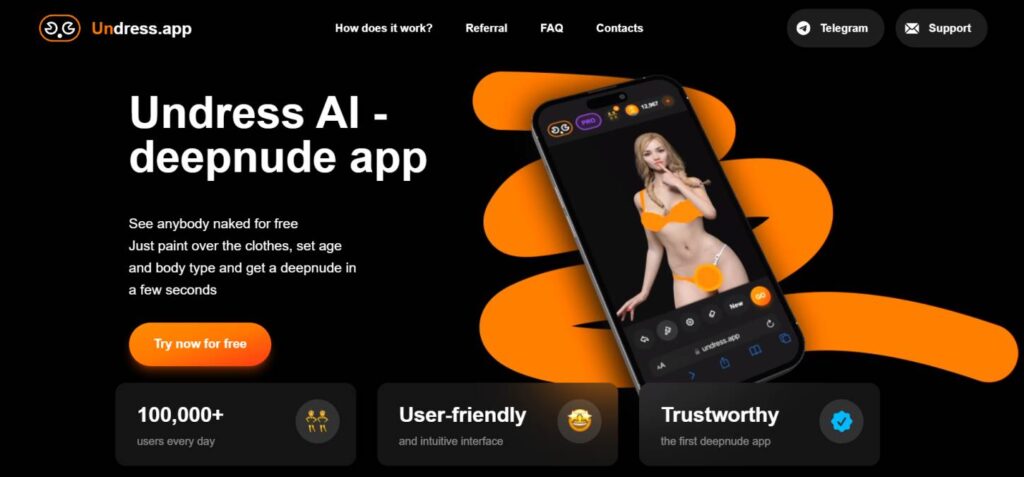 application undress app interface