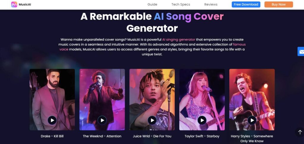 covers music.ai interface